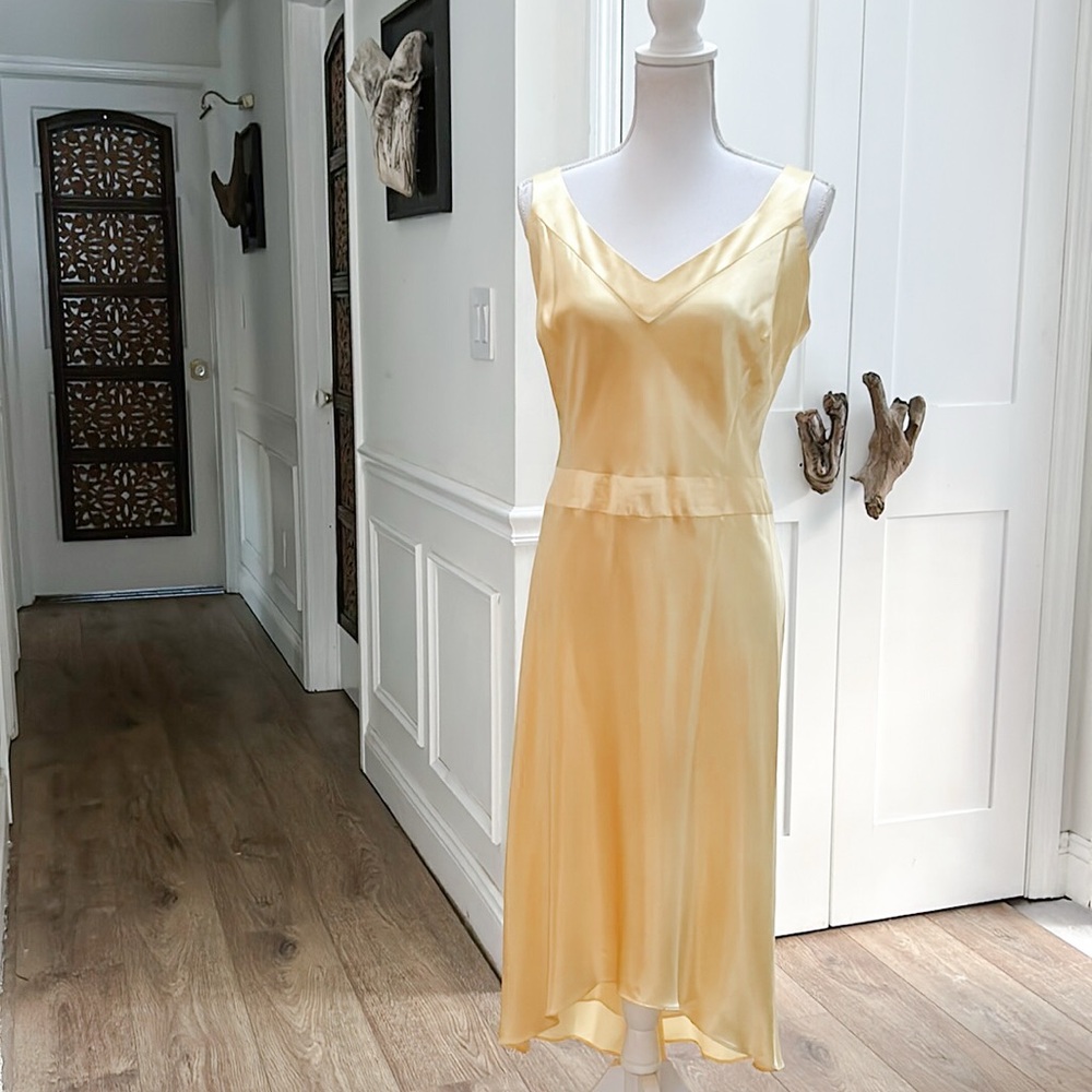 Moda International Satin Cream Midi Dress